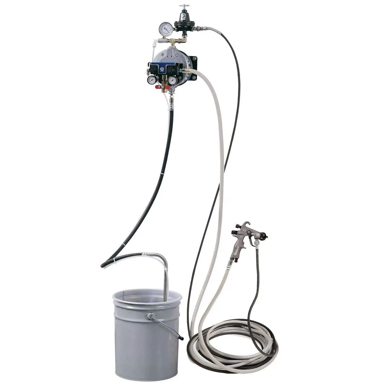 Triton SST spray package, wall, air and fluid hoses, AirPro conventional spray gun, 1.4 mm (0.055 in) nozzle for metal applications
