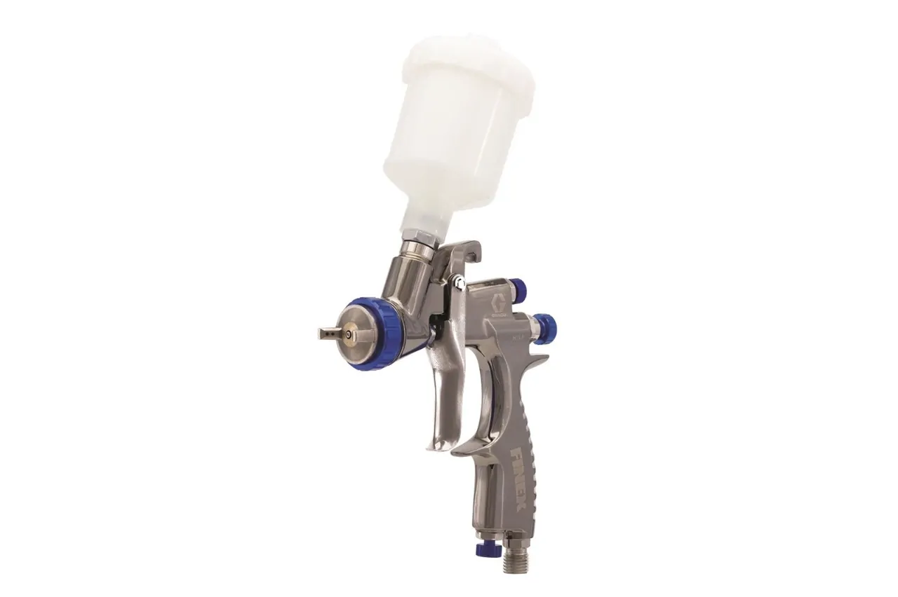 Pistola pulverizadora de aire con alimentación por gravedad Finex, mini, HVLP, tamaño de aguja/boquilla de 0,039 pulg. (1,0 mm)